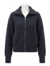 Mittoshop Solid Black Two Way Zip Sweater in Black Size M - photo 1