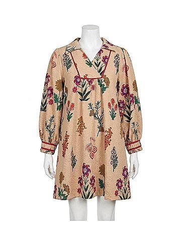 Umgee Sheila Mini Dress in Tan Mix (view 1)