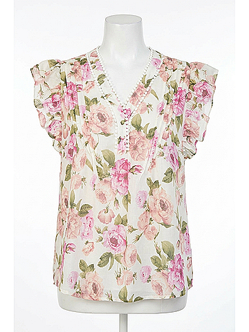 Fate Floral Flutter Sleeve Top in Multi (view 1)