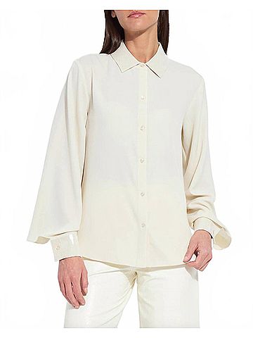 Lyssé Damari Sequin Embellished Shirt in Icing (view 2)
