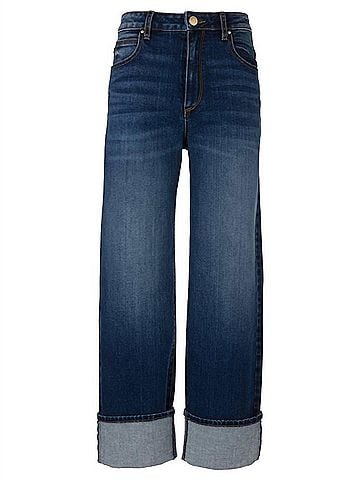 Kut from the Kloth Women's Sienna High Rise Straight Leg Roll Up Jeans in Admire (view 1)