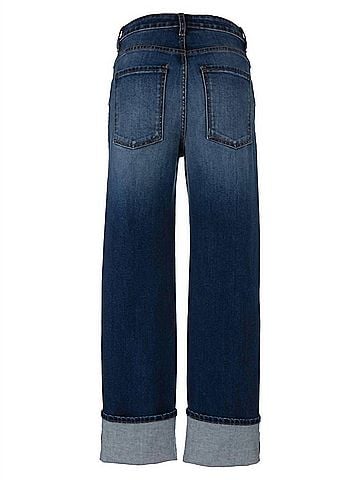 Kut from the Kloth Women's Sienna High Rise Straight Leg Roll Up Jeans in Admire (view 2)