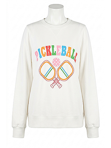 Fate Pickleball Print Sweatshirt in White (view 1)