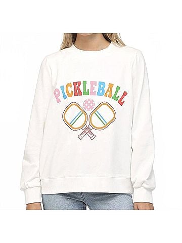 Fate Pickleball Print Sweatshirt in White (view 2)