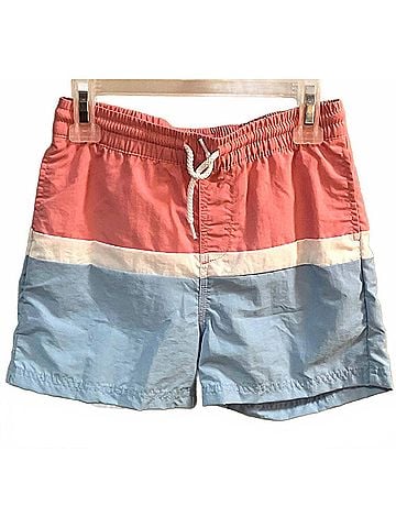 The Beaufort Bonnet Company Boys' Colorblock Trunks in Hamptons Hot Pink/Blue (view 1)