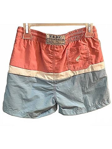 The Beaufort Bonnet Company Boys' Colorblock Trunks in Hamptons Hot Pink/Blue (view 2)