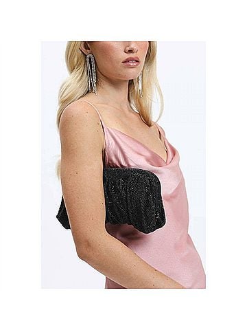 Urban Expressions Women's Irina Crystal Rhinestone Evening Bag in Black (view 2)