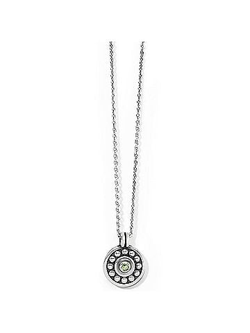 Brighton Women's Pebble Dot Medali Petite Reversible Birthstone Necklace in August-Peridot (view 1)