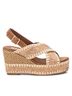XTI Brown Women's Raffia Wedge Sandals Size 6 - photo 1