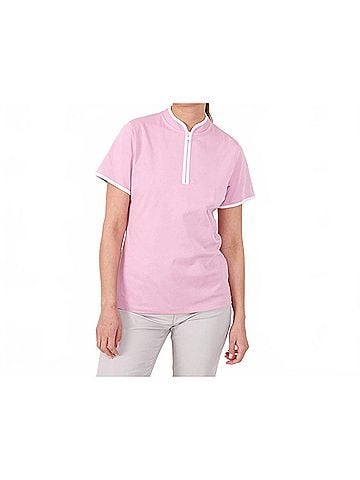 abacus Turnberry Half Zip Polo in Dusty Pink (view 2)