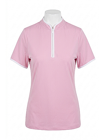 abacus Turnberry Half Zip Polo in Dusty Pink (view 1)