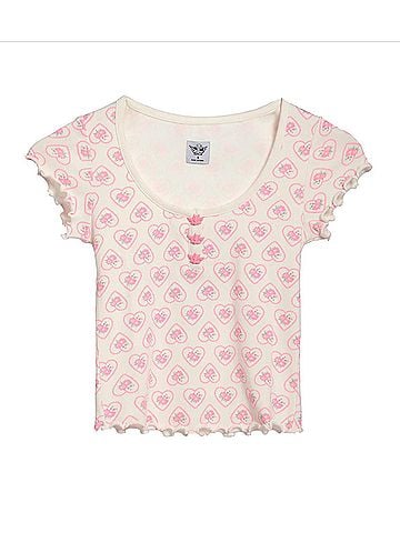 Boys Lie Women's Sweet Sadie Pj Top in Pink (view 2)