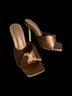 Cape Robbin Gold Brown Heels Size 5 1/2 - photo 3