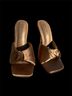 Cape Robbin Gold Brown Heels Size 5 1/2 - photo 4