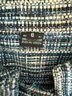Tweed 100% Silk 100% Acetate Solid Blue White Black Jacket Size 6 - photo 3