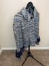 Tweed 100% Silk 100% Acetate Solid Blue White Black Jacket Size 6 - photo 4