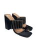 Dolls Kill Solid Black Silver Heels Size 6 - photo 1