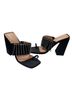 Dolls Kill Solid Black Silver Heels Size 6 - photo 2