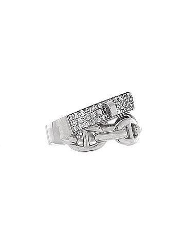 Hermès Kelly Double Tour Ring 18K White Gold with Pave Diamonds (view 2)