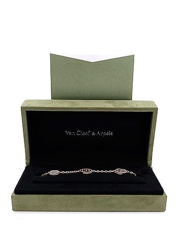 Van Cleef & Arpels Lucky Spring 5 Motifs Bracelet 18K Rose Gold and Mother of Pearl with Onyx and Carnelian (view 2)
