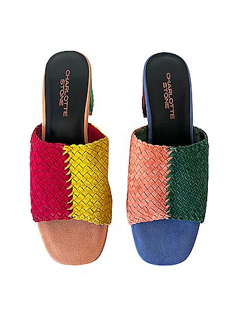 Charlotte Stone Lenu Tropical Mismatch Woven Suede Slide Mule/Clog (view 1)