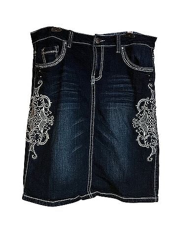 The Pyramid Collection Denim Skirt (view 1)