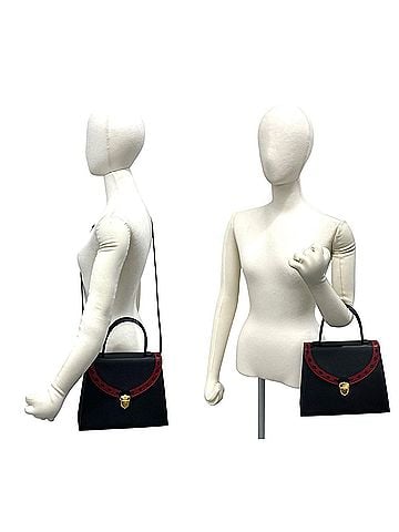Yves Saint Laurent YVES SAINT LAURENT Cutout Leather 2-Way Handbag/Shoulder Bag, Black, 35722 (view 2)