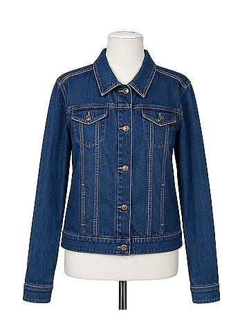 Faded Glory dark wash, stretch, button front closure, classic trucker, y2k, size large Denim Jacket (view 1)