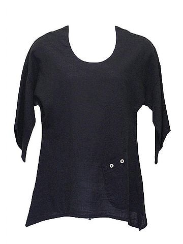 Jess & Jane Women's Tunic Top in Black (view 2)