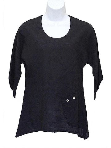 Jess & Jane Women's Tunic Top in Black (view 1)