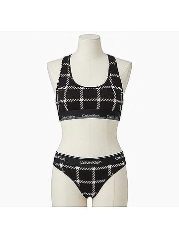 Calvin Klein Modern Cotton Bikini Bottom in Window Pane Black (view 1)