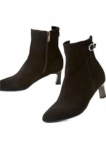 La Canadienne Women's Arizona Suede Buckle Ankle Bootie (view 2)
