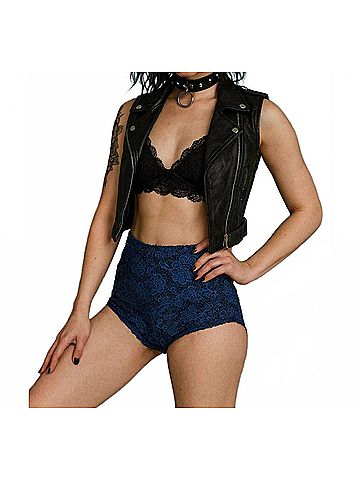RED Valentino Floral Lace High-Waisted Shorts (view 2)