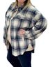 White Birch Blue Plaid Shacket in Blue Size L - photo 4