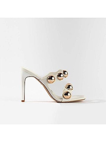 Anne Michelle Women's Dome Stud Double Strap Heeled Sandal (view 2)