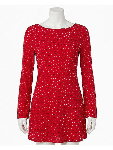 Z Supply Campbell Dot Crepe Dress in Red (view 1)