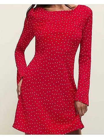 Z Supply Campbell Dot Crepe Dress in Red (view 2)