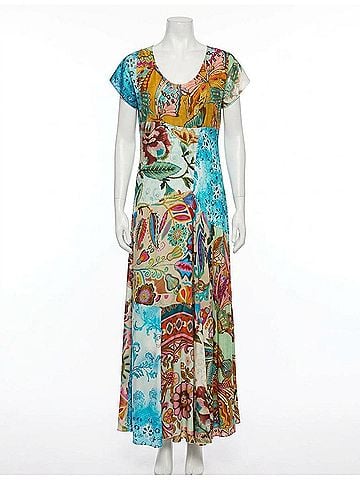 Johnny Was Patchwork Slip Dress in Gillian Mix (view 1)