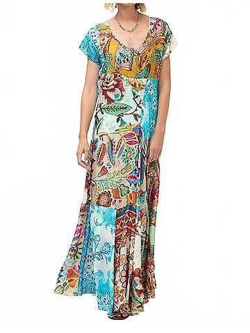 Johnny Was Patchwork Slip Dress in Gillian Mix (view 2)