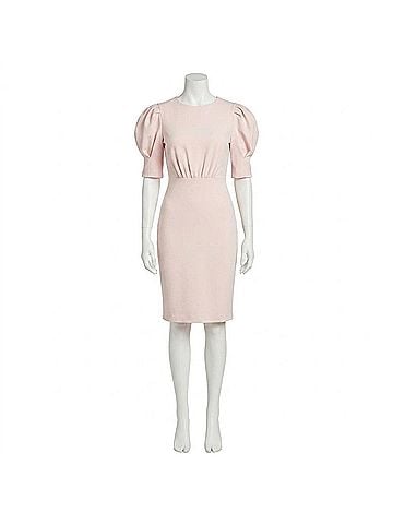 Calvin Klein Ruched Knee Length Dress in Pink (view 1)