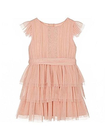 Mayoral Girls' Pleated Tulle Layer Dress (view 1)