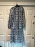 Sézane 53% Polyester 47% Cotton 100% Viscose Floral Blue White Casual Dress Size 10 - photo 5