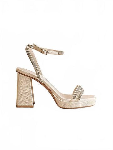 Oasis Society Women's Suva Rhinestone And Reptile Print Strappy Heels (view 1)