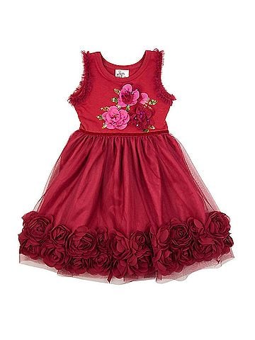 Haute Baby Toddler Ruby Sparkle Holiday Dress (view 1)