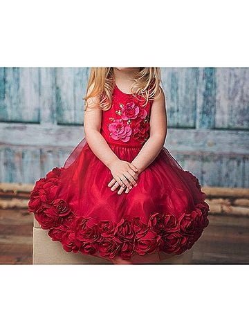Haute Baby Toddler Ruby Sparkle Holiday Dress (view 2)