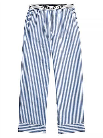 Polo by Ralph Lauren Shirting Stripes Striped Cotton Pants in White Cloud Hydrangea (view 2)