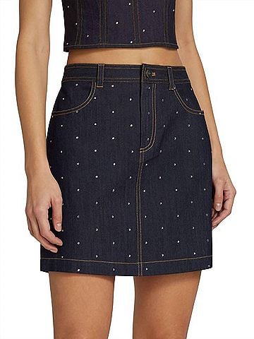 Cinq à Sept Ditsy Rhinestone Lynette Mini Skirt (view 2)