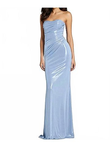 Jovani Kinley Long Formal Prom Dress in Light Blue (view 2)