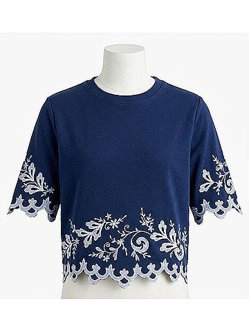 Johnny Was Addeline Elbow Sleeve Tee in Navy (view 1)