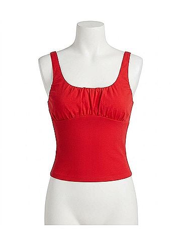 Steve Madden Luana Ruched Detail Top in Poppy Red (view 1)